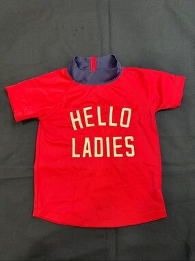 GAP UPF50+ “HELLO LADIES” RASH-GUARD BACK ZIPPER SWIM SHORT SLEEVE TOP 12-18 M